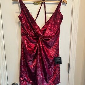 Stunning Ways Wine Red Velvet Sleeveless Mini Dress